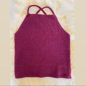 Hollister Ruched Maroon Halter Top